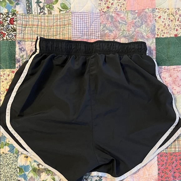 Nike Women's Charcoal Gray and White Running Shorts - Picture 3 of 5